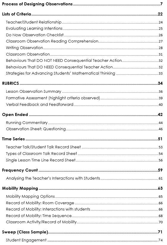 Classroom Observations